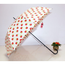 Auto abierto Fresa impresión Straight Lady Umbrella (BD-62)